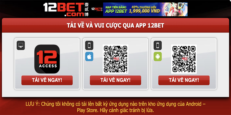 Tải ứng dụng 12Bet