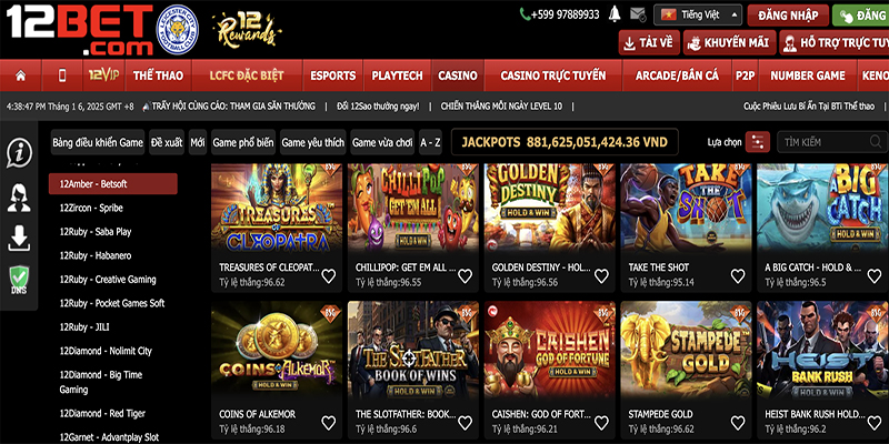 Betsoft cung cấp game cho 12Bet